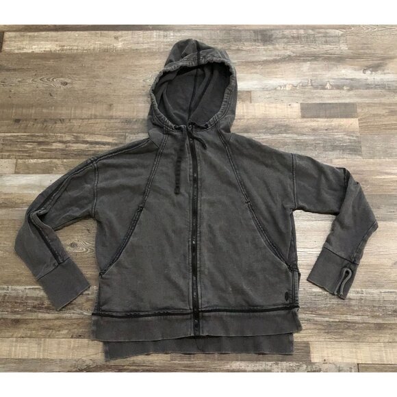 Free People FP Movement Womens Small Gray Full Zip Hoodie Sweatshirt - Picture 1 of 5